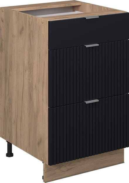 Vicco Fame-Line Keukenonderkast – 50 cm, WB Eik Zwart gestreept