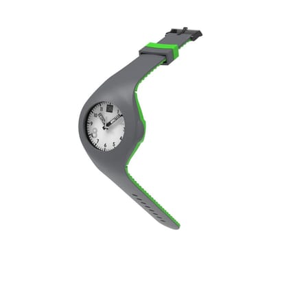 TOO LATE - siliconen horloge - MASH UP BICOLOR - Ø 40 mm - DARK GREY ACD GREEN