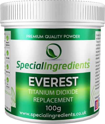 Everest Powder - 100 g - Alternatief voor Titaniumdioxide - Witmaker - Moderne Gastronomie - Moleculair Koken - Hersluitbare Pot - Recycled Plastic
