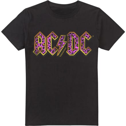 AC/DC Heren T-Shirt met dierenprint (Zwart)