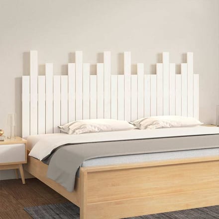 vidaXL - Hoofdbord - wandmontage - 166x3x80 - cm - massief - grenenhout - wit