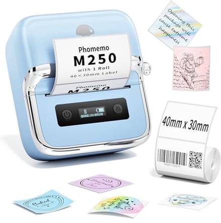 Labelprinter M250 - Thermische Zelfklevende Etikettenmaker voor Smartphone en PC