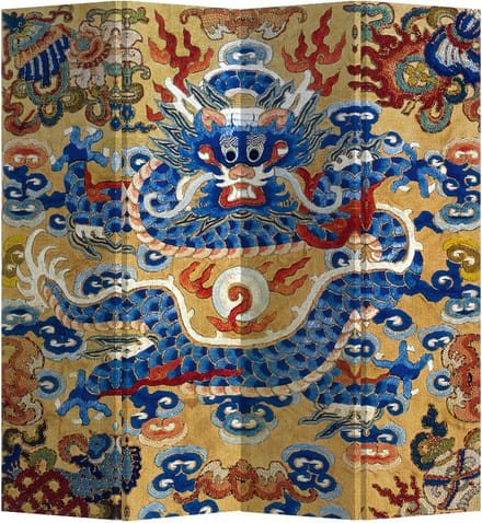 Fine Asianliving Kamerscherm Scheidingswand B160xH180cm 4 Panelen Draak