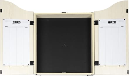 KOTO - Dartbordkast - Licht Eiken (63 cm x 49 cm x 8 -5 cm) - 2 Whiteboard Scoreborden