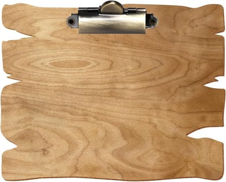 Houten Klembord Rustiek Berkenhout - Diverse Formaten en Kleurklemmen