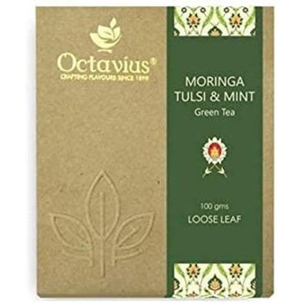 Thé vert Octavius Moringa, Tulsi et Menthe en vrac - 100 g gray