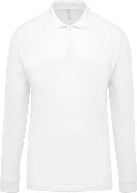Kariban Piqué-herenpolo lange mouwen K256 - White - 4XL