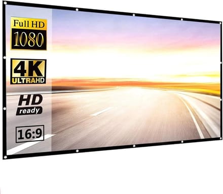 Projectiescherm - Draagbaar scherm - Thuisbioscoop creëren - Kreukvrij polyester - 120 inch 16:9 - Wit