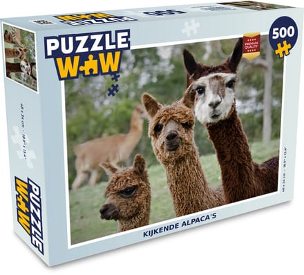 Puzzel Alpaca - Dier - Bruin - Legpuzzel - Puzzel 500 stukjes