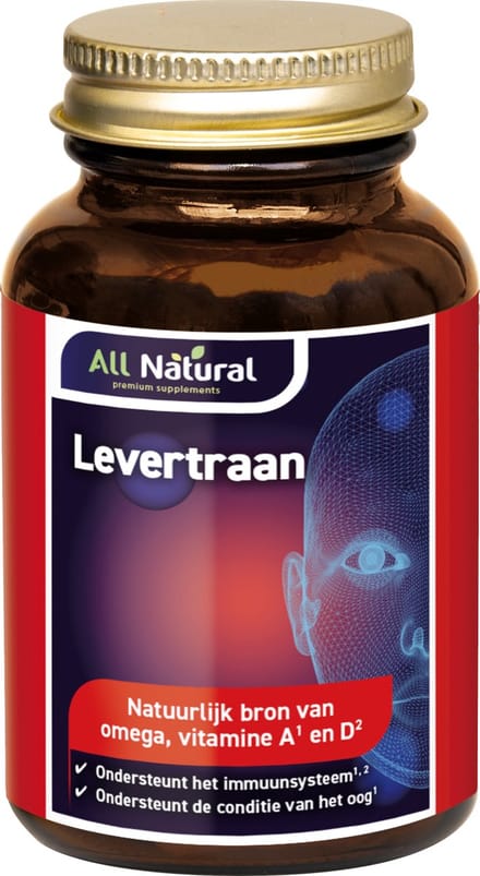 All Natural Levertraan vitamine a & d 100 Capsules