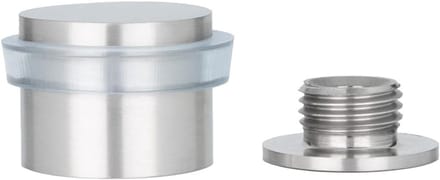 Zelfklevende Deurstopper met Schroefmontage | Transparant Rubber en RVS | Inclusief Montagepakket