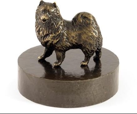 Honden urn verbronsd Samojeed