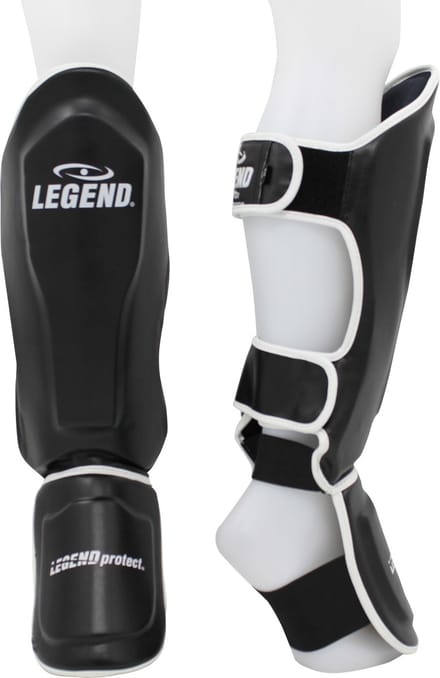 Kickboks Scheenbeschermers Legend Best Heren/Dames Zwart-Wit PU - Verschillende maten - Hoogste kwaliteit skintex - Beschermt optimaal XS
