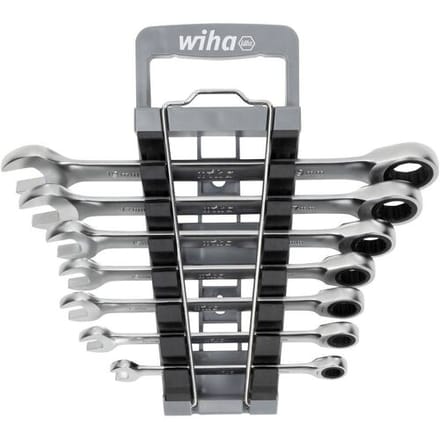 Wiha 45244 Steek-ringratelsleutel 8-delig Sleutelbreedte (metrisch) 8 - 19 mm