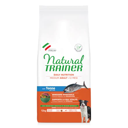 Natural Trainer Adult Medium met Tonijn - Dubbelpak: 2 x 12 kg
