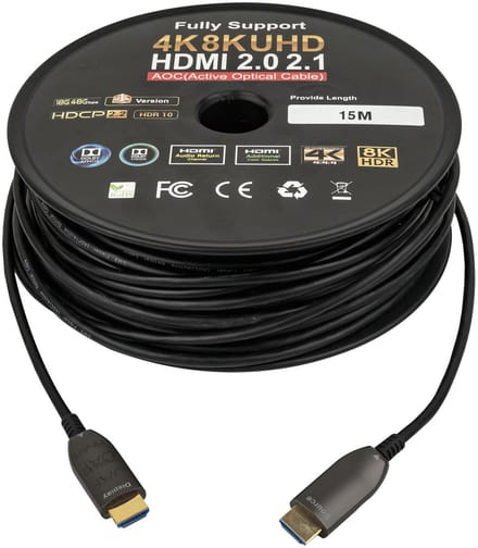 DAP HDMI 2.0 AOC 4K glasvezelkabel 15 meter