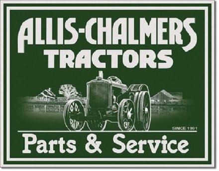 Allis- Chalmers P&S.   Metalen wandbord 31,5 x 40,5 cm.