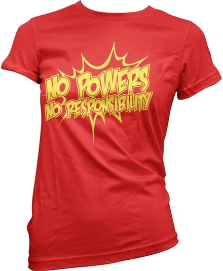 Hybris No Powers No Responsibility Girly Tee dames-T-shirt rood