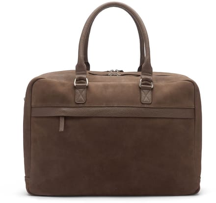 Manfield - Taupe nubuck laptoptas