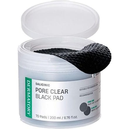 [DERMATORY] Salicinic Pore Clear Black Pad 200ml 70EA white