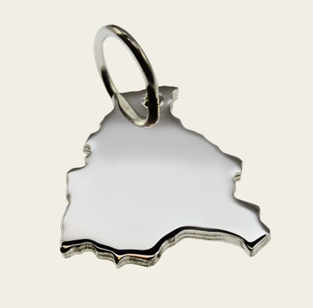 Zilveren Landkaart Bolivia ketting hanger