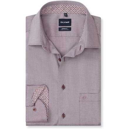 OLYMP Luxor Overhemd, Modern Fit, New Kent, Bordeauxrood