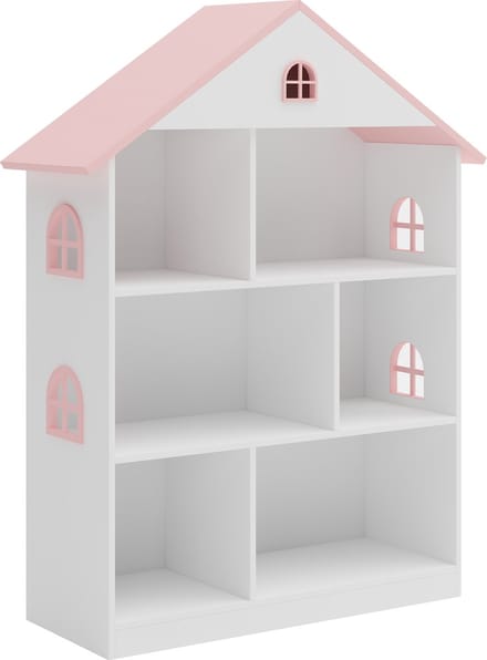 Kinderkast Vipsali open kast 107x83x30 cm wit en roze [en.casa]