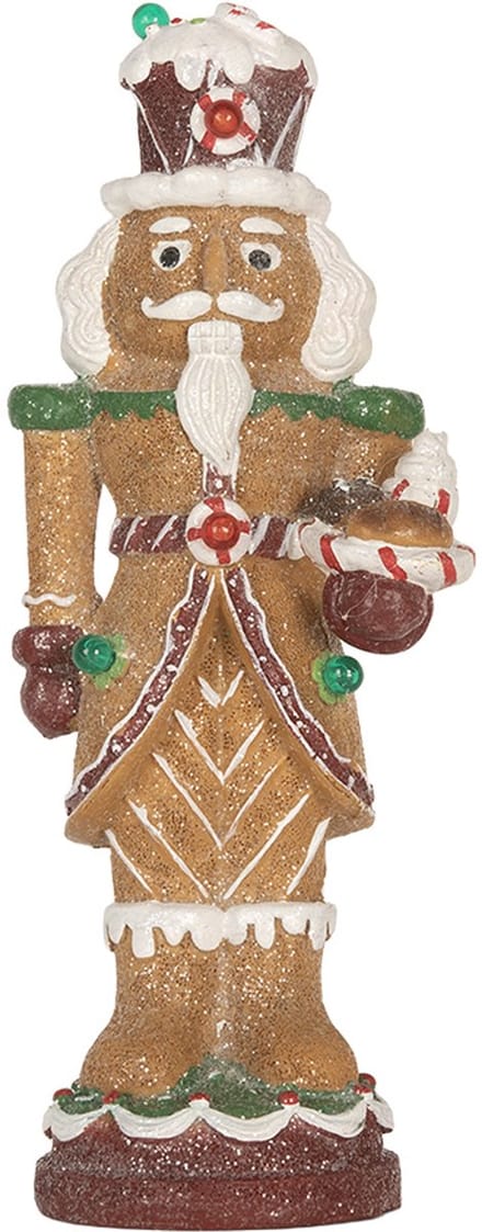 Clayre & Eef Kerstdecoratie Beeld Notenkraker 3xAAA Bruin Kunststof