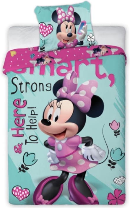 Disney Minnie Mouse Dekbedovertrek - 140x200 cm - Smart & Strong - Multi/Roze