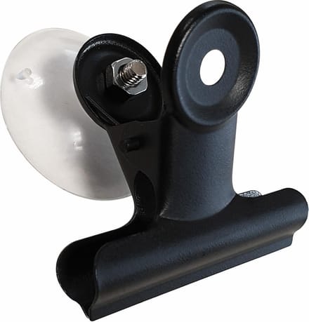 Zwarte papierklem 51mm met zuignap, per 4 stuks