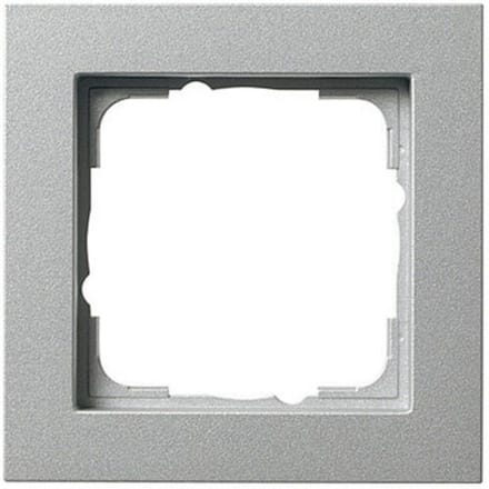 Gira E2 Afdekraam 1-voudig - Aluminium mat (System 55) - Schakelmateriaal - 021125 - E2BF2