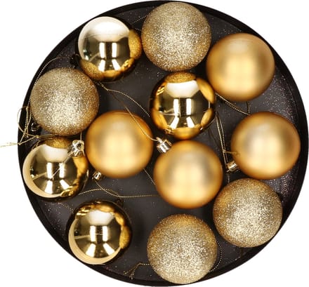 Cosy & Trendy Kerstballen - 12x - 6 cm - goudkleurig - - Mat/glans - Onbreekbare plastic