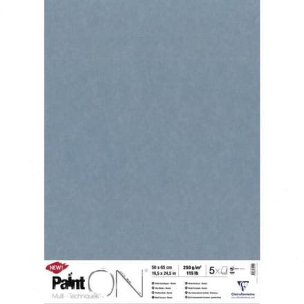 Clairefontaine Paint On - Tekenpapier - Groot formaat - 50x65 cm - 250g - Denim Blauw - 5 vel