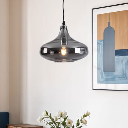 LumenXL 1-lichts hanglamp Trinidad - smoke glas - variant 1