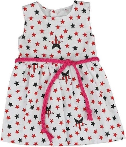 Gerardo's Toys Babypoppenjurk Stars 46 Cm Wit