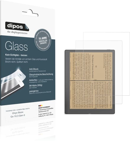 dipos – 2x Matte Pantserfolie geschikt voor Onyx Boox Go 10.3 Gen II | 9H Screenprotector