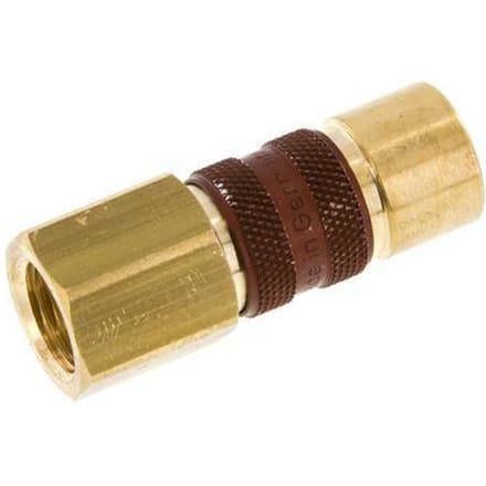 Messing DN 5 Bruin-Coded Luchtkoppeling Snelkoppeling G 1/4 inch Binnendraad - CLS5-F-B-BRO-CD-014