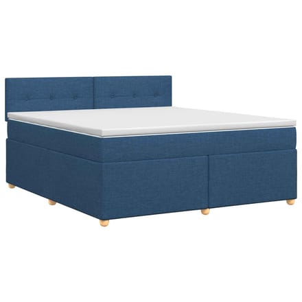 vidaXL - Boxspringbed - met - matras - met - hoofdeinde - Blauw - 140 - x - 190 - cm - Stof