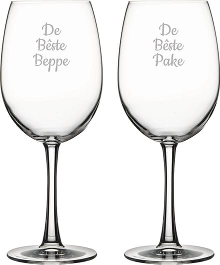 Gegraveerde Rode wijnglas 58cl De Bêste Pake-De Bêste Beppe