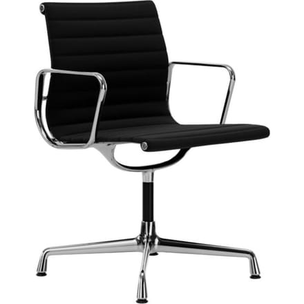 Vitra - Aluminium Chair - EA 104 - verchroomd - Hopsak - zwart