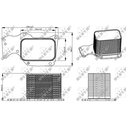 Olie radiator, motorolie NRF 31284