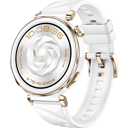 Huawei WATCH GT 5 Pro 42mm Wit fluoroelastomeer band/ GPS / Bluetooth 5.2 / Compatibel met iOS en Android