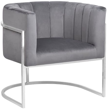 LARVIK - Fauteuil - Grijs - Fluweel