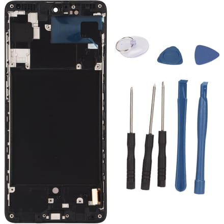 Écran OLED Numériseur Tactile Assemblage de Remplacement avec Châssis pour Galaxy A71 A715F black