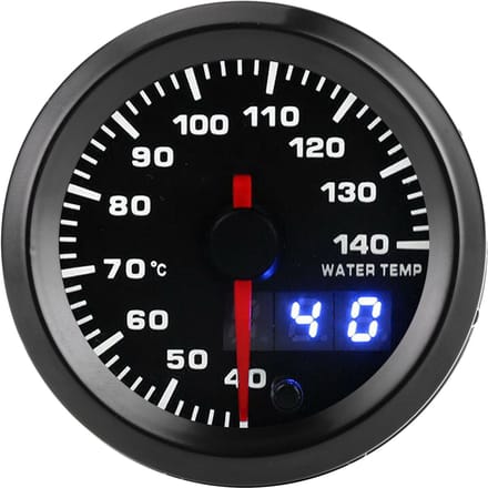 2in Watertemperatuurmeter 40140 celsius Wijzer 7 Kleuren LED Display Universeel voor 12V Auto's black