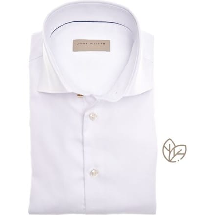 John Miller Overhemd Bio Cotton Fine Structure Wit / male