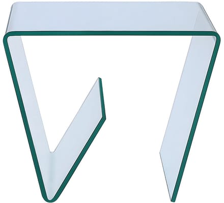 Vente-unique Bijzettafel van gebogen gehard glas - Transparant - ZENIA