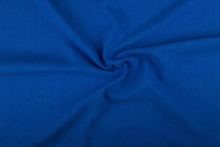 Linnen stof - Cobalt blauw - gewassen - 10 meter