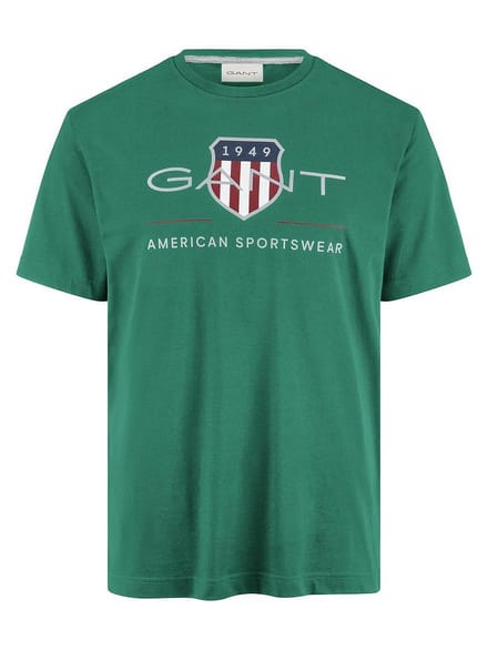 Shirt ronde hals 100% katoen Van GANT groen