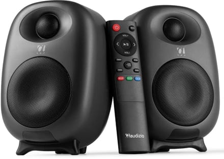 Stereo set - Audizio RS60 HiFi speakers - Boekenplank speakers - Bluetooth - Donkergrijs - 120W